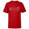 thumbnail image 1 of Disney Mickey & Minnie Valentine's Day 2026 Script Logo Trip - Short Sleeve T-Shirt for Kids - Customized-Red, 1 of 5