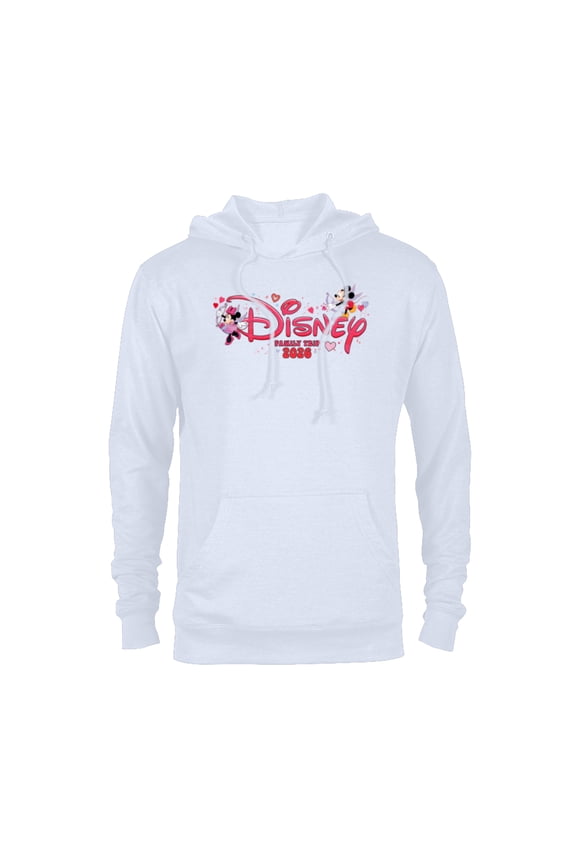 Mickey & Minnie Valentine's Day Family Trip 2026 Logo - Pullover Hoodie for Adults - Customized-White