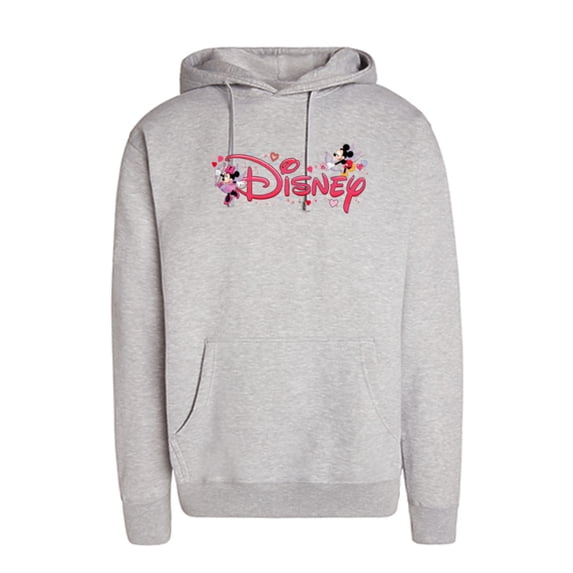 Disney Mickey & Minnie Valentine's Day Script Logo Trip Standard T-Shirt- Pullover Hoodie for Adults - Customized-Athletic Heather