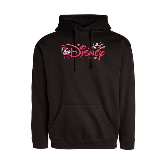 Disney Mickey & Minnie Valentine's Day Script Logo Trip Standard T-Shirt- Pullover Hoodie for Adults - Customized-Black
