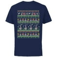 thumbnail image 1 of Disney Mickey & Minnie Winter Scene Ugly Christmas Sweater - Short Sleeve Cotton T-Shirt for Adults - Customized-Navy, 1 of 5