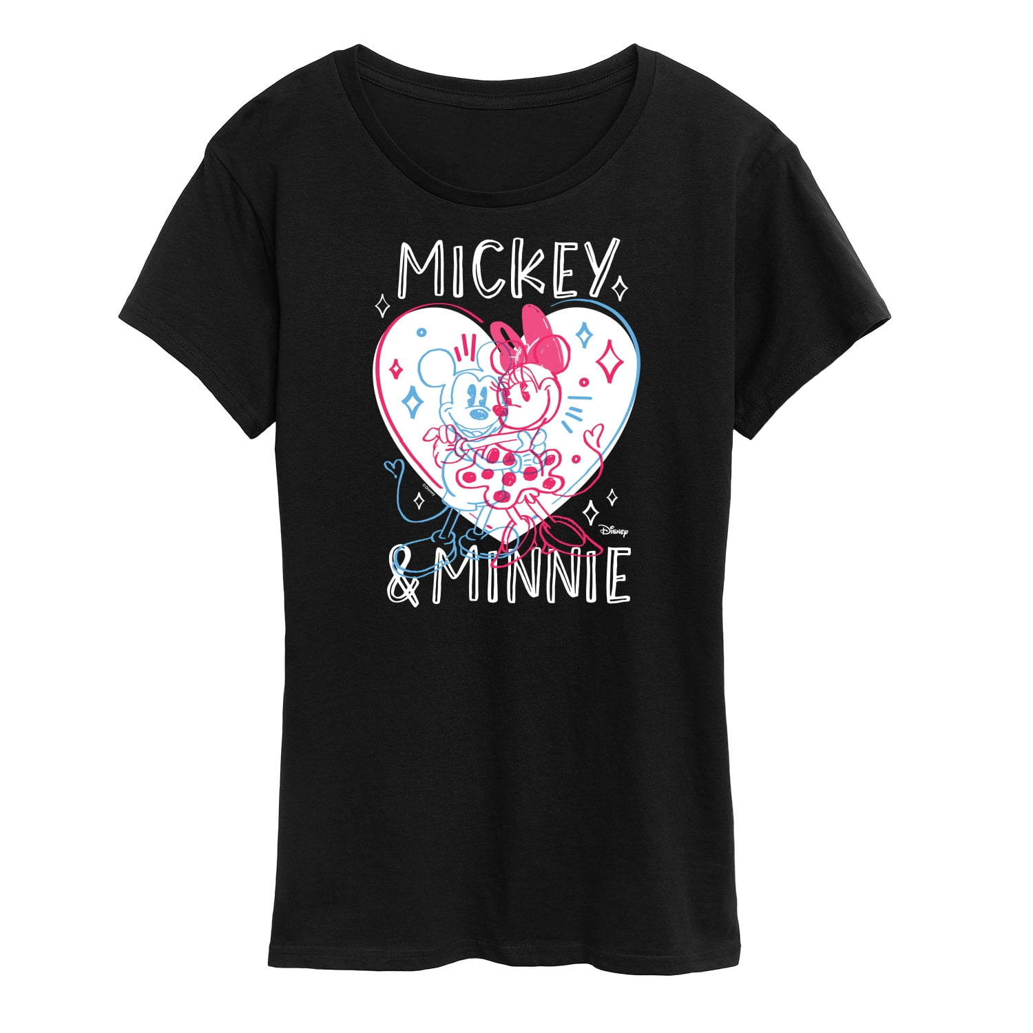 Disney - Mickey Minnie - Women's Short Sleeve Graphic T-Shirt - Walmart.com