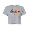 thumbnail image 1 of Disney - Mickey Mixed Fonts   - Juniors Cropped Cotton Blend T-Shirt, 1 of 5