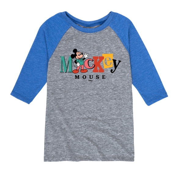 Disney - Mickey Mixed Fonts - Toddler & Youth Raglan Graphic T-Shirt