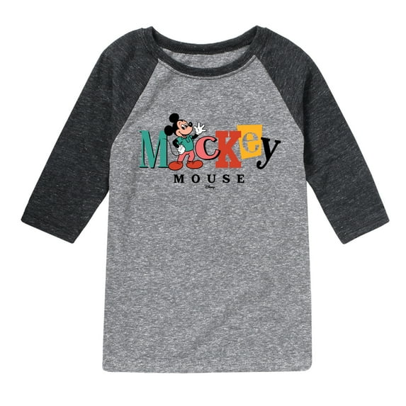 Disney - Mickey Mixed Fonts - Toddler & Youth Raglan Graphic T-Shirt