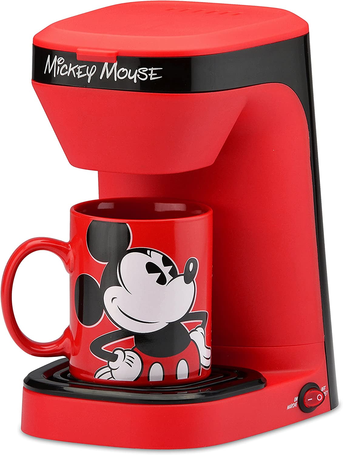 Pair of Classic Disney Mickey Mouse Coffee Mugs - Cup - Black Red