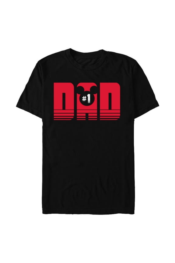 Mickey Mouse #1 Dad - Short Sleeve Blended T-Shirt for Adults - Customized-Black