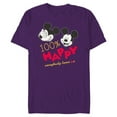 thumbnail image 1 of Disney Mickey Mouse 100% Happy Everybody Loves Me - Short Sleeve Blended T-Shirt for Adults - Customized-Purple, 1 of 5