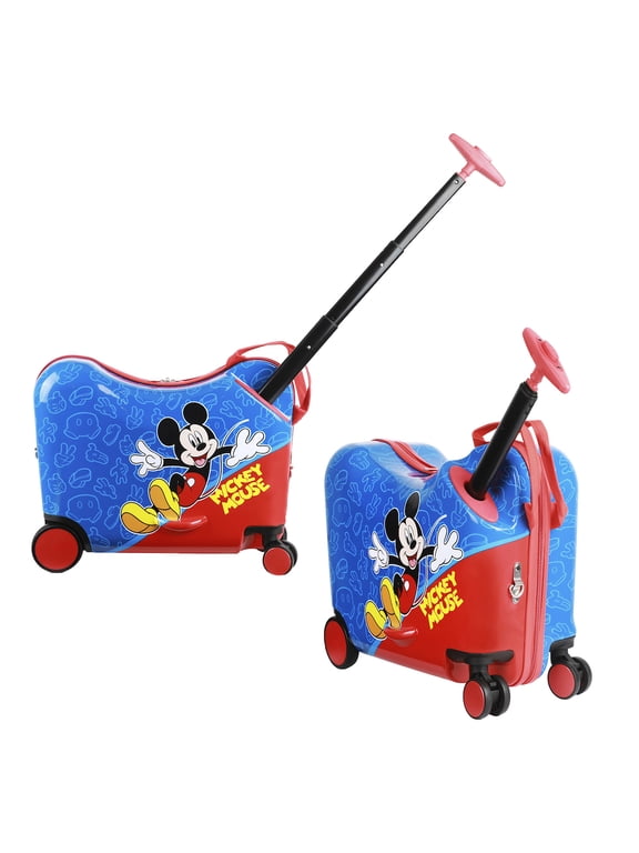 Mickey Mouse Ride-On Suitcase for Kids, 18-Inch Toddler Luggage