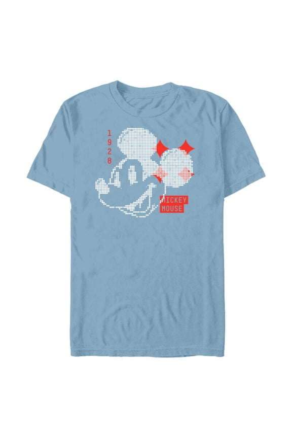 Mickey Mouse 1928 Digital - Short Sleeve Blended T-Shirt for Adults - Customized-Ocean Blue