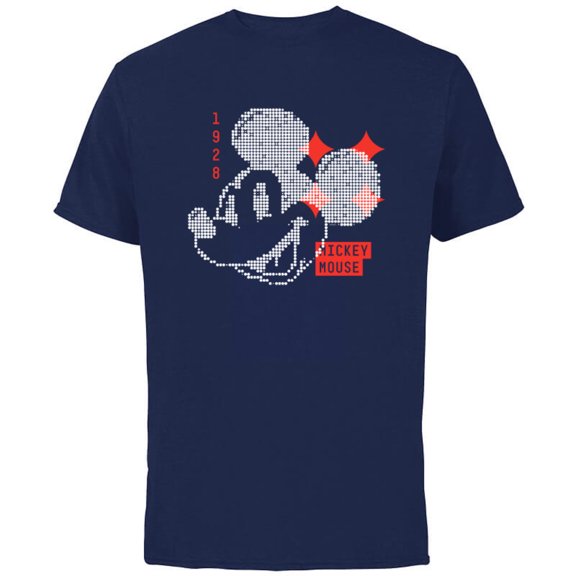 Disney Mickey Mouse 1928 Digital - Short Sleeve Cotton T-Shirt for Adults - Customized-Navy