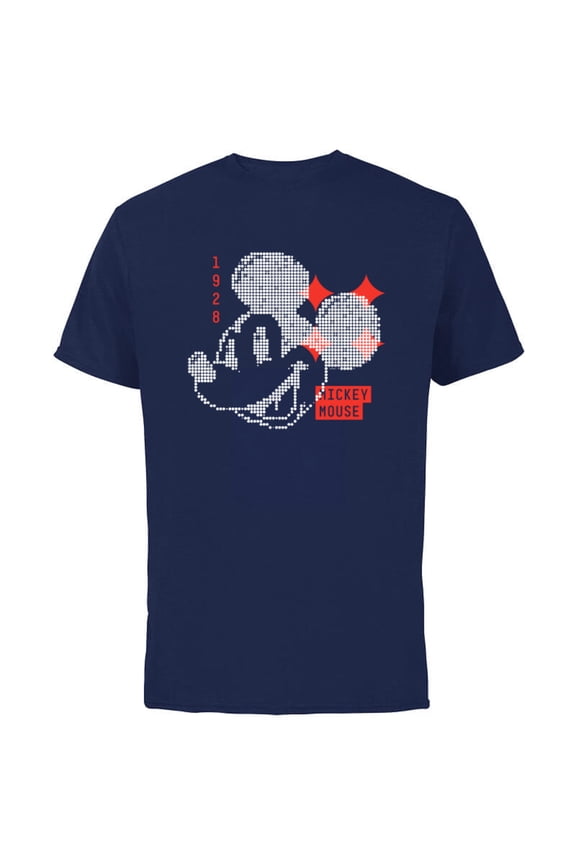 Mickey Mouse 1928 Digital - Short Sleeve Cotton T-Shirt for Adults - Customized-Navy