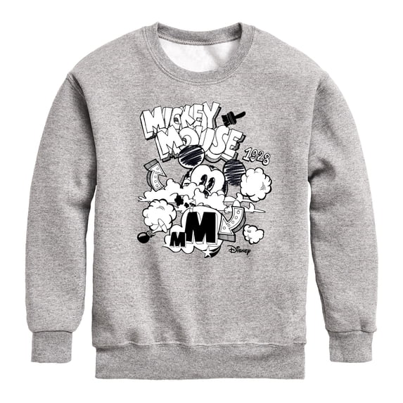 Disney - Mickey Mouse - 1928 - Doodle in the Clouds - Youth Crewneck Fleece Sweatshirt