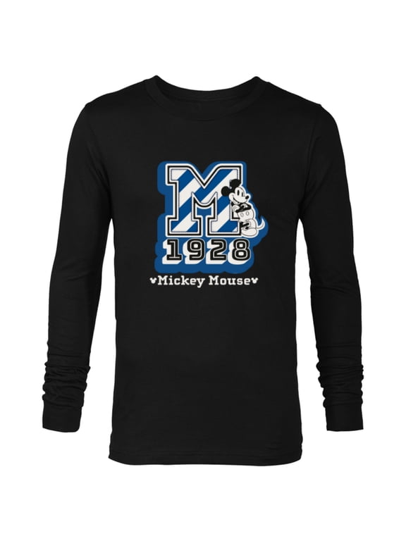 Mickey Mouse 1928 Varsity - Long Sleeve T-Shirt for Men - Customized-Black