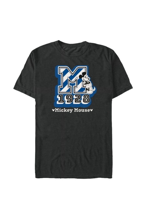 Mickey Mouse 1928 Varsity - Short Sleeve Blended T-Shirt for Adults - Customized-Dark Heather