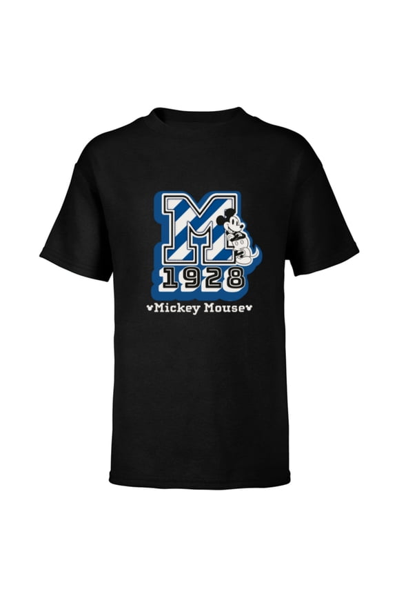 Mickey Mouse 1928 Varsity - Short Sleeve T-Shirt for Kids - Customized-Black