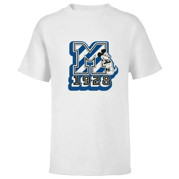 Disney Mickey Mouse 1928 Varsity - Short Sleeve T-Shirt for Kids - Customized-White