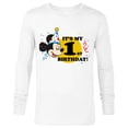 thumbnail image 1 of Disney Mickey Mouse 1st Birthday  - Long Sleeve T-Shirt for Men- Customized-White, 1 of 5