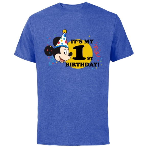 Disney Mickey Mouse 1st Birthday - Short Sleeve Cotton T-Shirt for Adults- Customized-Royal Heather