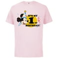 thumbnail image 1 of Disney Mickey Mouse 1st Birthday - Short Sleeve Cotton T-Shirt for Adults- Customized-Soft Pink, 1 of 5
