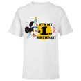 thumbnail image 1 of Disney Mickey Mouse 1st Birthday  - Short Sleeve T-Shirt for Kids- Customized-White, 1 of 5