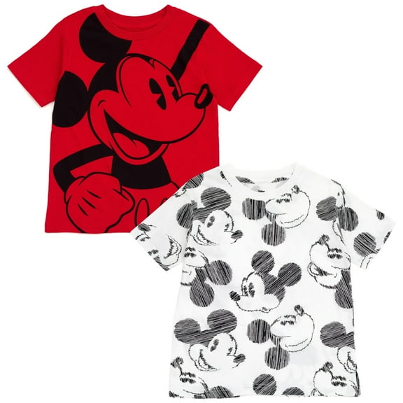 Disney Mickey Mouse 2 Pack T-Shirts Toddler to Big Kid