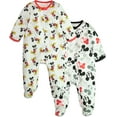 thumbnail image 1 of Disney Mickey Mouse 2 Pack Zip Up Sleep N' Play Coveralls Newborn to Infant, 1 of 4