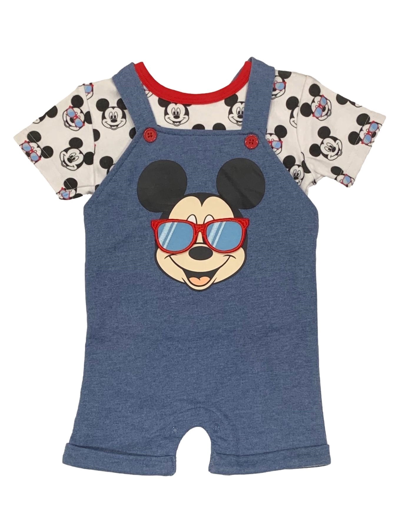 Disney Mickey Mouse 2 Piece T-Shirt and Shortall Set (Baby Boys)