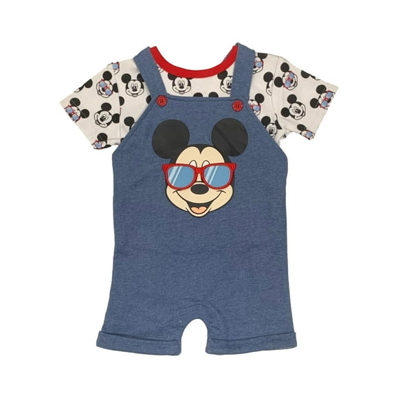 Disney Mickey Mouse 2 Piece T-Shirt and Shortall Set (Baby Boys)