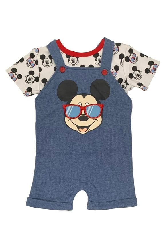 Mickey Mouse 2 Piece T-Shirt and Shortall Set (Baby Boys)