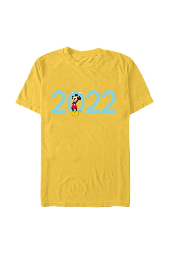 Mickey Mouse 2022 New Year’s Eve Standard - Short Sleeve Blended T-Shirt for Adults – Customized-Yellow