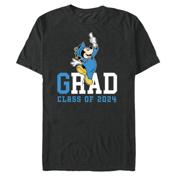 Disney Mickey Mouse 2024 Graduation Class of ’24 Rad Grad - Short Sleeve Blended T-Shirt for Adults - Customized-Dark Heather