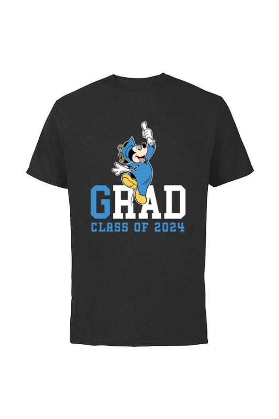 Mickey Mouse 2024 Graduation Class of ’24 Rad Grad - Short Sleeve Cotton T-Shirt for Adults - Customized-Black