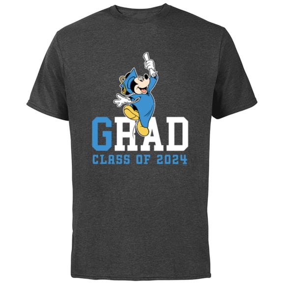 Disney Mickey Mouse 2024 Graduation Class of ’24 Rad Grad - Short Sleeve Cotton T-Shirt for Adults - Customized-Charcoal