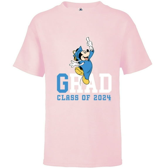 Disney Mickey Mouse 2024 Graduation Class of ’24 Rad Grad - Short Sleeve T-Shirt for Kids - Customized-Soft Pink