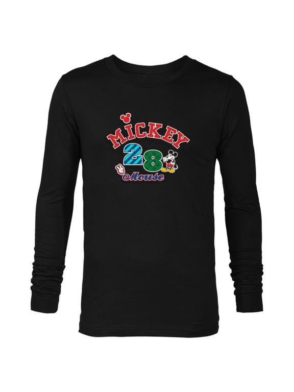 Mickey Mouse 28 Varsity - Long Sleeve T-Shirt for Men - Customized-Black