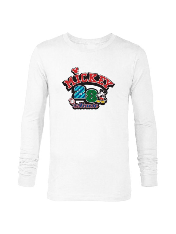 Mickey Mouse 28 Varsity - Long Sleeve T-Shirt for Men - Customized-White
