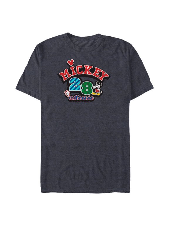 Mickey Mouse 28 Varsity - Short Sleeve Blended T-Shirt for Adults - Customized-Navy Heather