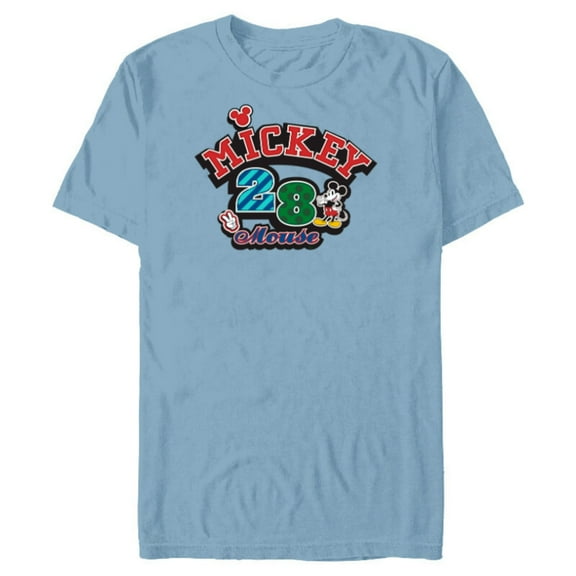 Disney Mickey Mouse 28 Varsity - Short Sleeve Blended T-Shirt for Adults - Customized-Ocean Blue