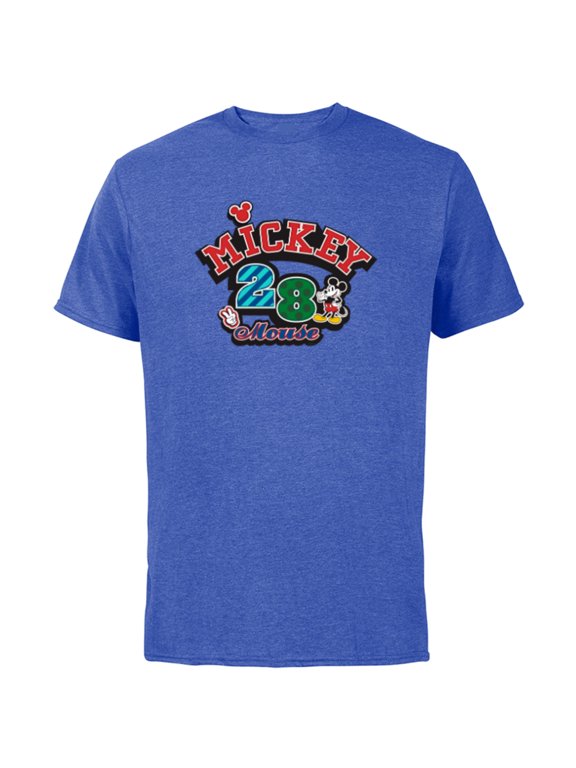 Mickey Mouse 28 Varsity - Short Sleeve Cotton T-Shirt for Adults - Customized-Royal Heather