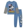 thumbnail image 1 of Disney Mickey Mouse 2fer T-Shirt and Fleece Jogger Pants Outfit Set Airbrush Toddler to Big Kid, 1 of 5