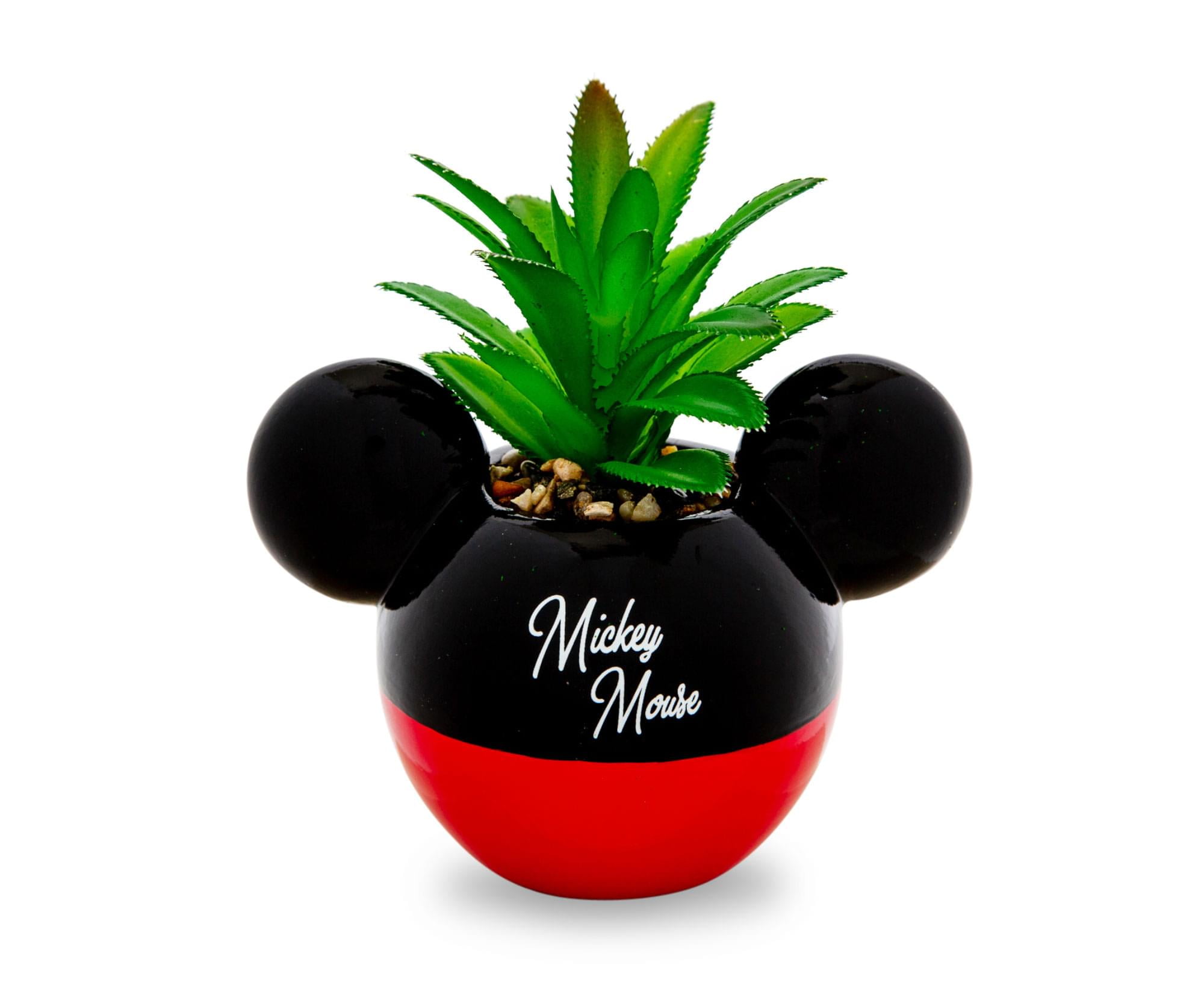Disney Mickey Mouse 3-Inch Ceramic Mini Planter with Artificial