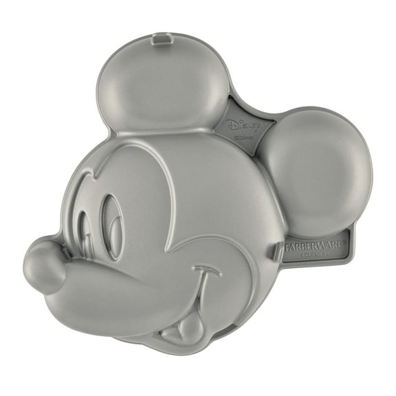 Farberware Disney Mickey Mouse 3D Cake Pan, Dishwasher Safe and Oven Safe to 450°F, Gray