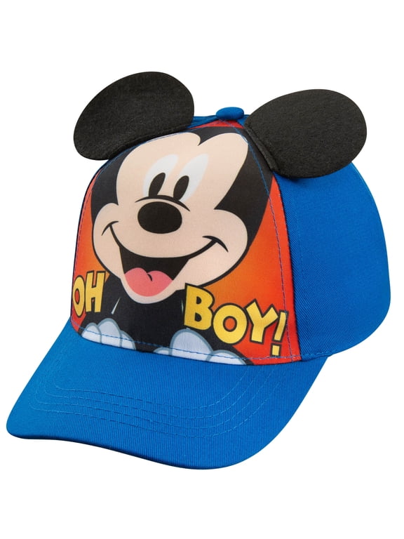 Mickey Mouse 3D Pop Out Ears Baseball Cap - Ages 2-4T - Adjustable Closure - 100% Cotton