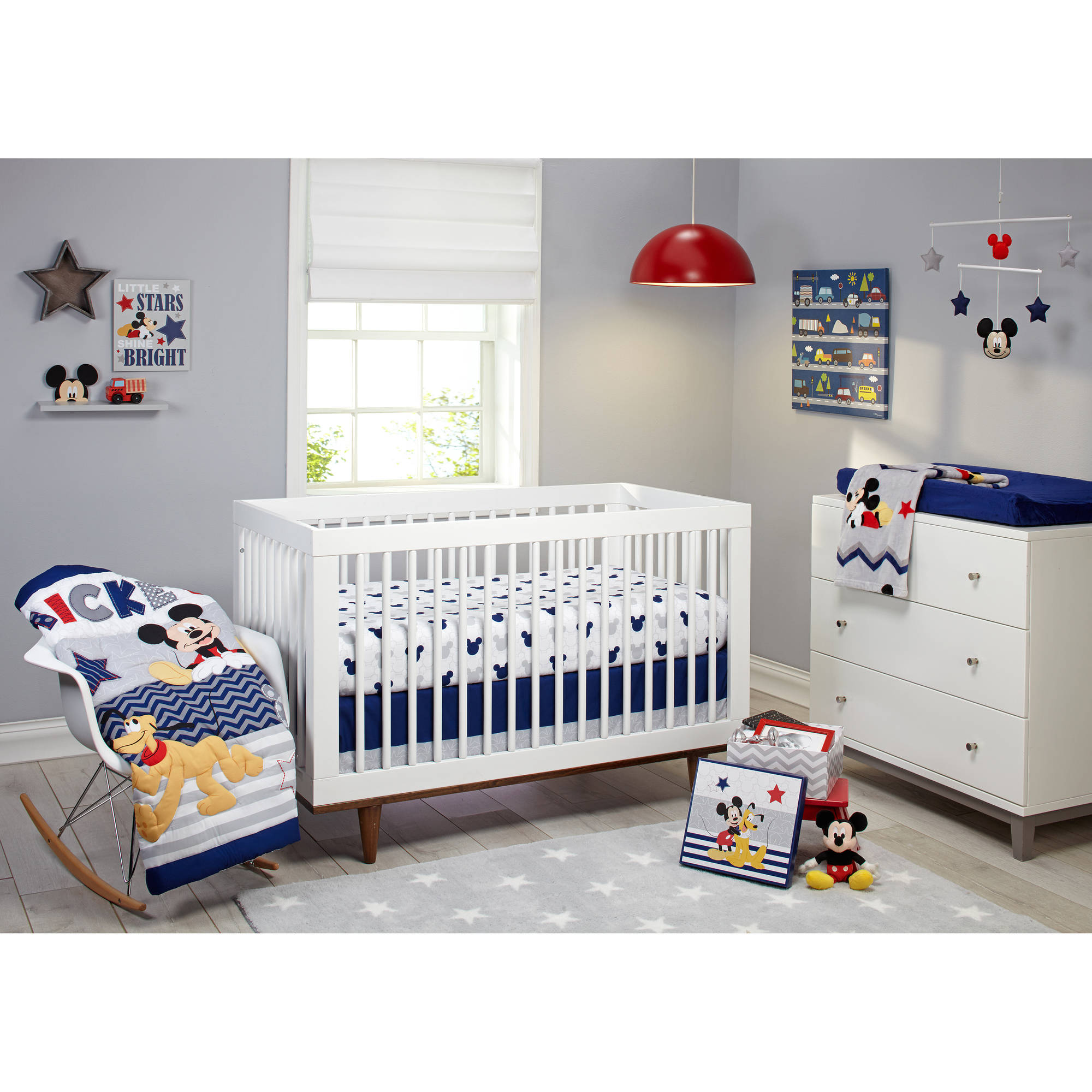 Disney Mickey Mouse 4-Piece Crib Bedding Set, Blue, Let's Go Mickey II - image 1 of 7