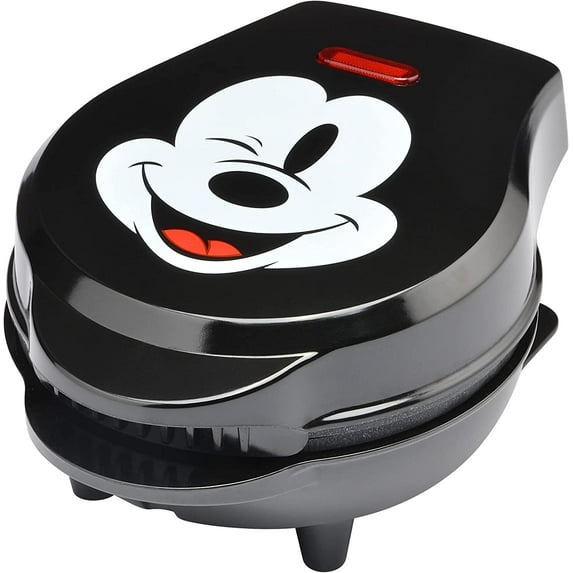 Disney Mickey Mouse 4" Mini Waffle Maker - Cute Appliance for Single Waffle - Features Nonstick Plates & Non-Skid Feet - Mini Machine with Power Light
