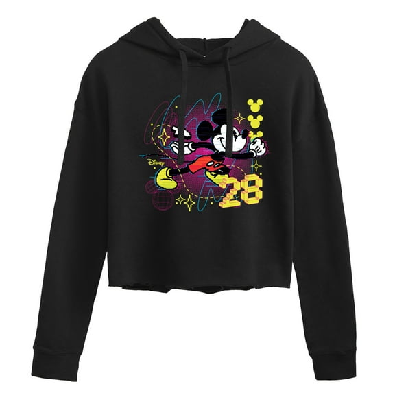 Disney - Mickey Mouse 8 Bit - Juniors Cropped Pullover Hoodie