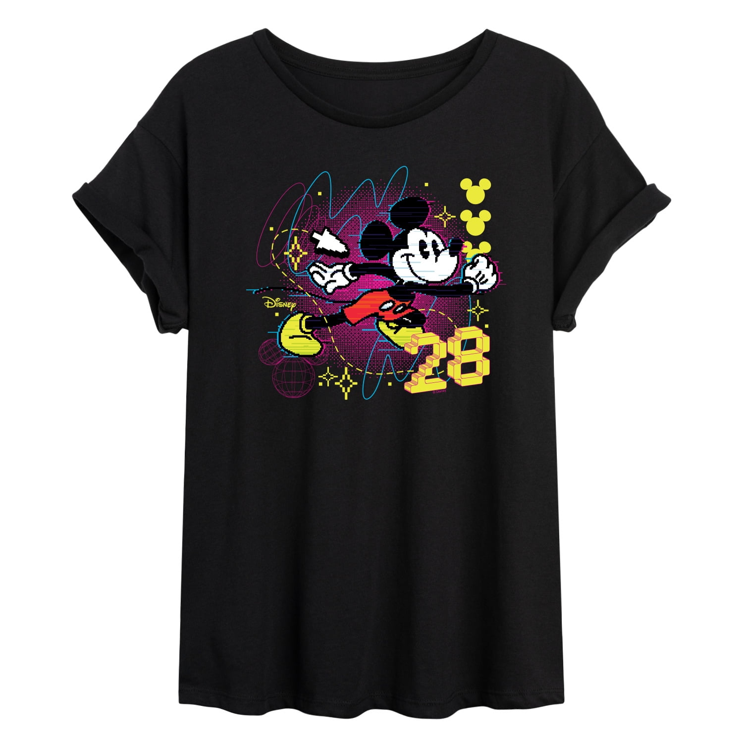Disney - Mickey Mouse 8 Bit - Juniors Ideal Flowy Muscle T-Shirt ...