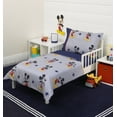 Disney Mickey Mouse 90th Birthday Toddler Bedding Set, Blue, 4Piece