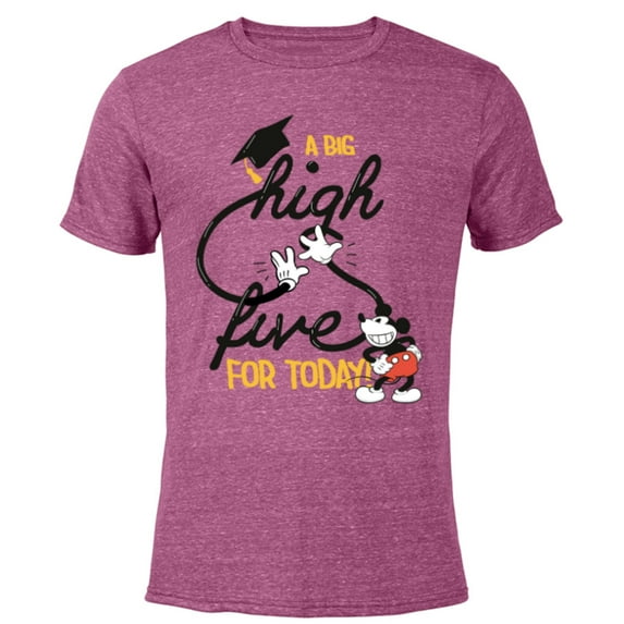 Disney Mickey Mouse A Big High Five for Today Graduation - Short Sleeve Blended T-Shirt for Adults - Customized-Purple